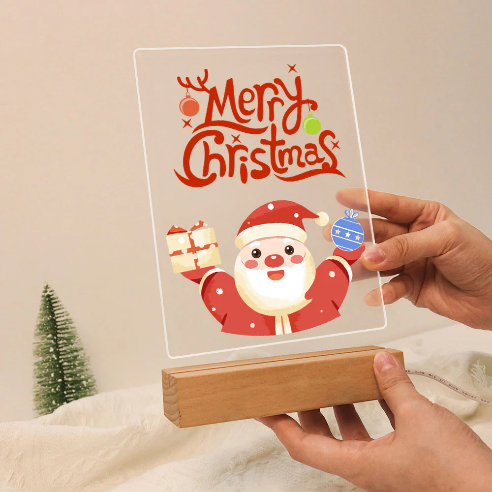 LED Light Display Base Wooden Paint by numbers 15x20cm Santa Claus 10 - Image 9
