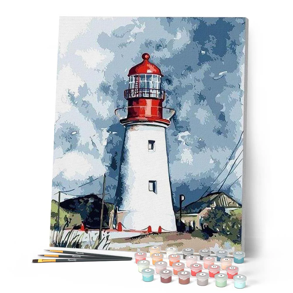 Lighthouse under a Cloudy Sky - Image 2