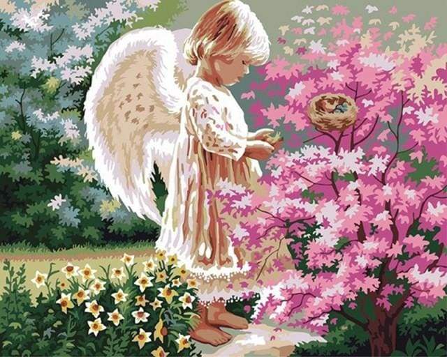 Little Angel and Flower Bush