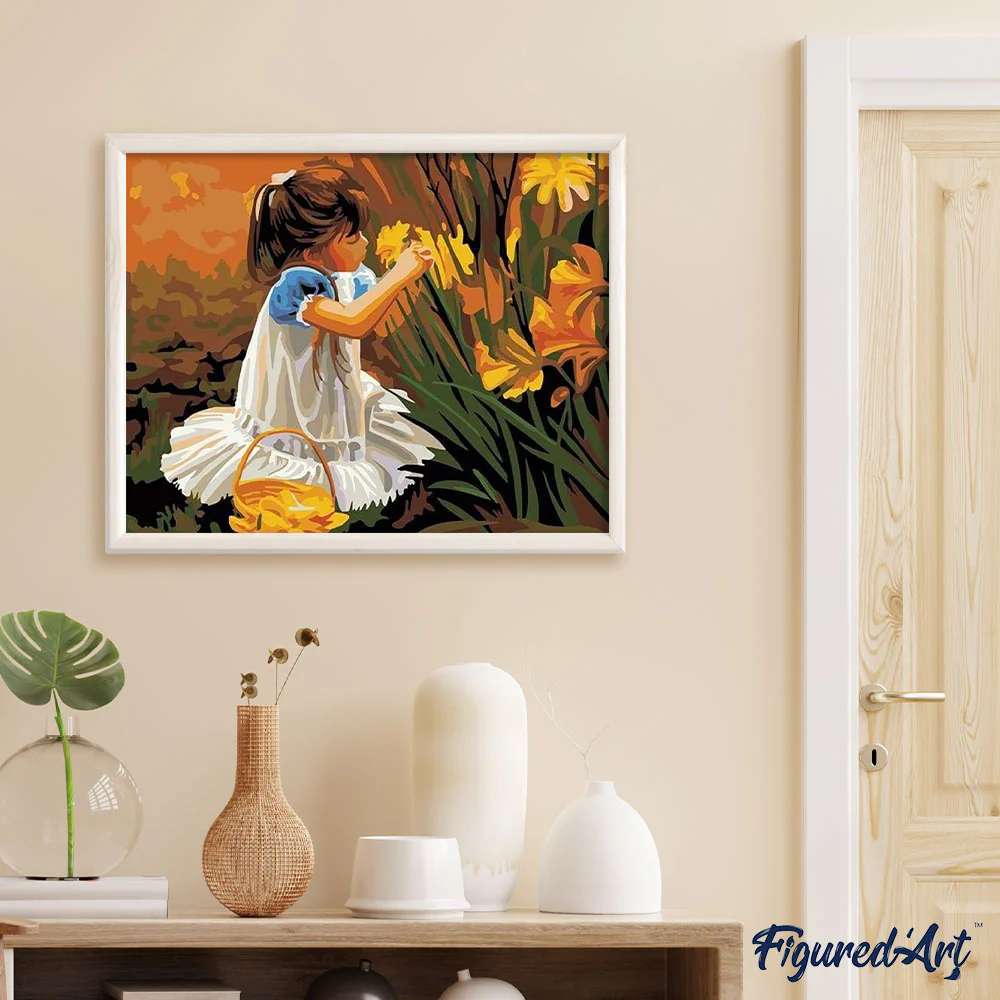 Little girl picking flowers - Image 3