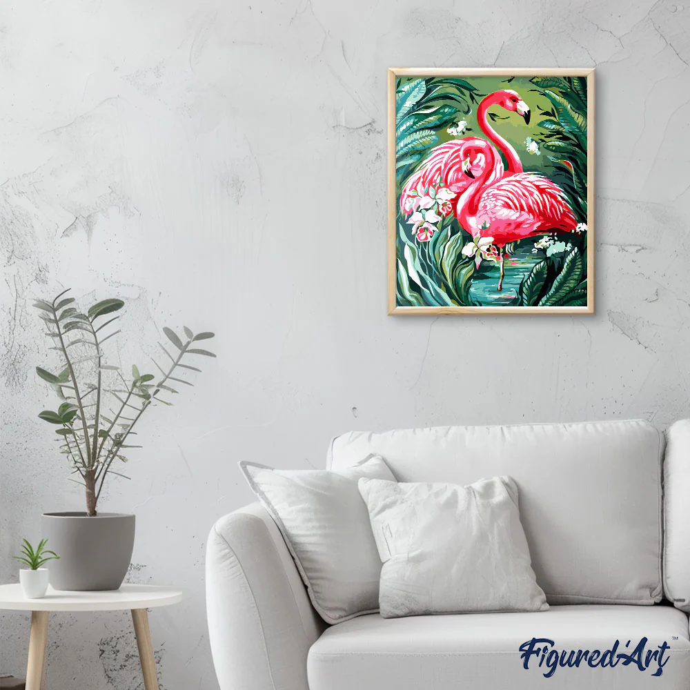 Lovely Pink Flamingos and Foliage - Image 3