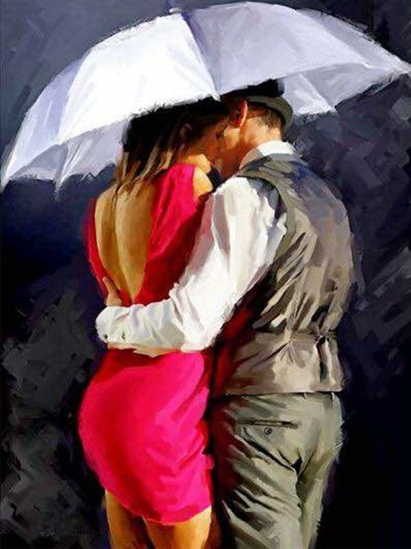 Lovers kissing