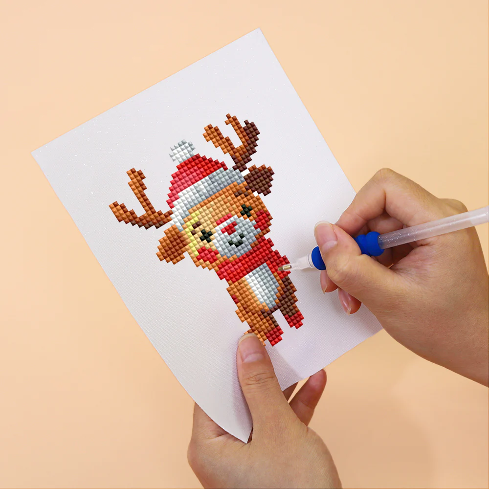 Mini Diamond Painting 15x20cm (2 pieces) - Citrus and Reindeer - Image 3