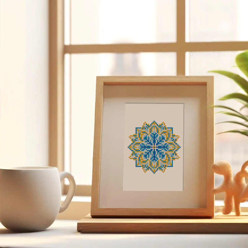 Mini Diamond Painting 15x20cm (4 pieces) - Crystal Mandalas in Blue - Image 10