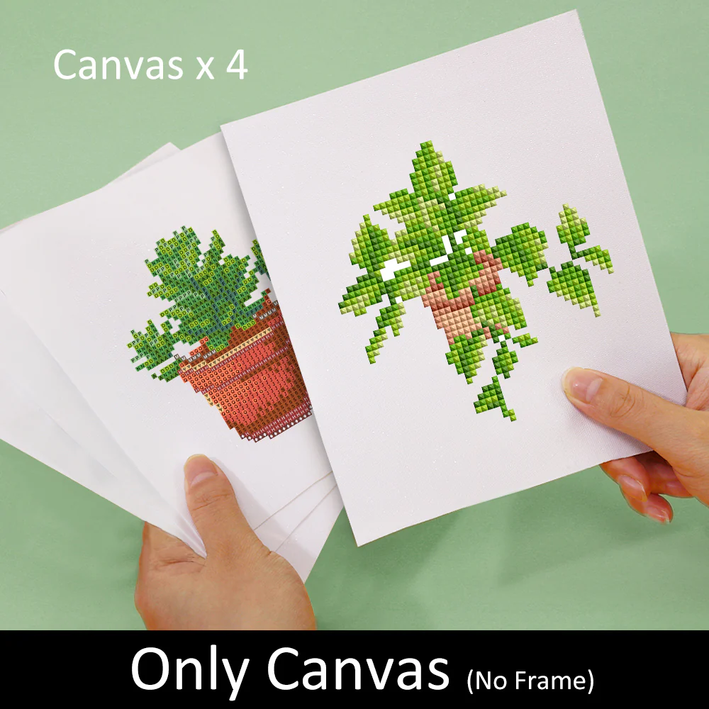 Mini Diamond Painting 15x20cm (4 pieces) - Garden Gems: Mini Succulent - Image 12