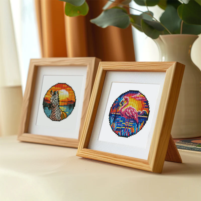 Mini Diamond Painting 15x20cm (4 pieces) - Tropical Birds And Sunset - Image 10
