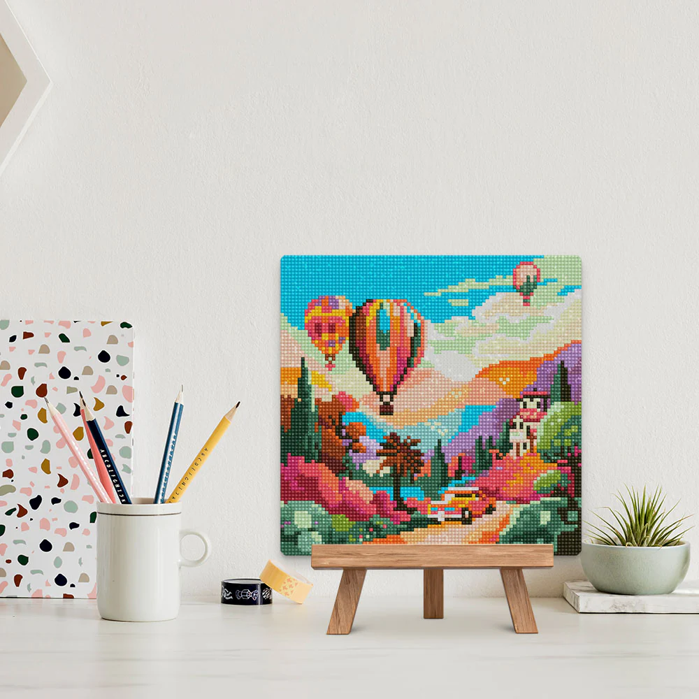 Mini Diamond Painting 25x25cm - Balloons over the valley - Image 3