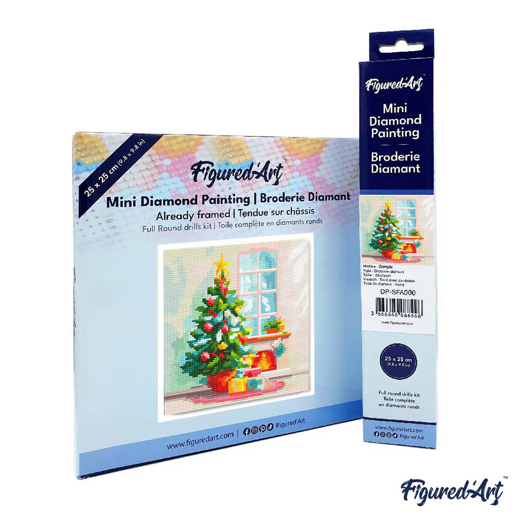 Mini Diamond Painting 25x25cm - Christmas Tree and Fireplace - Image 4