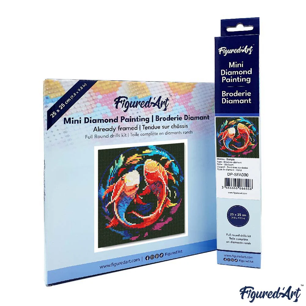 Mini Diamond Painting 25x25cm - Colourful Koi Carps - Image 4