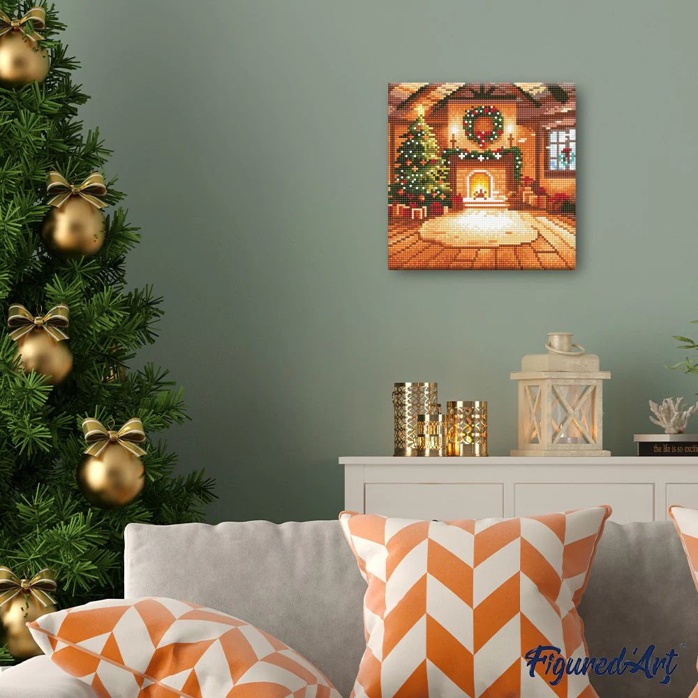 Mini Diamond Painting 25x25cm - Cozy Christmas Room - Image 3