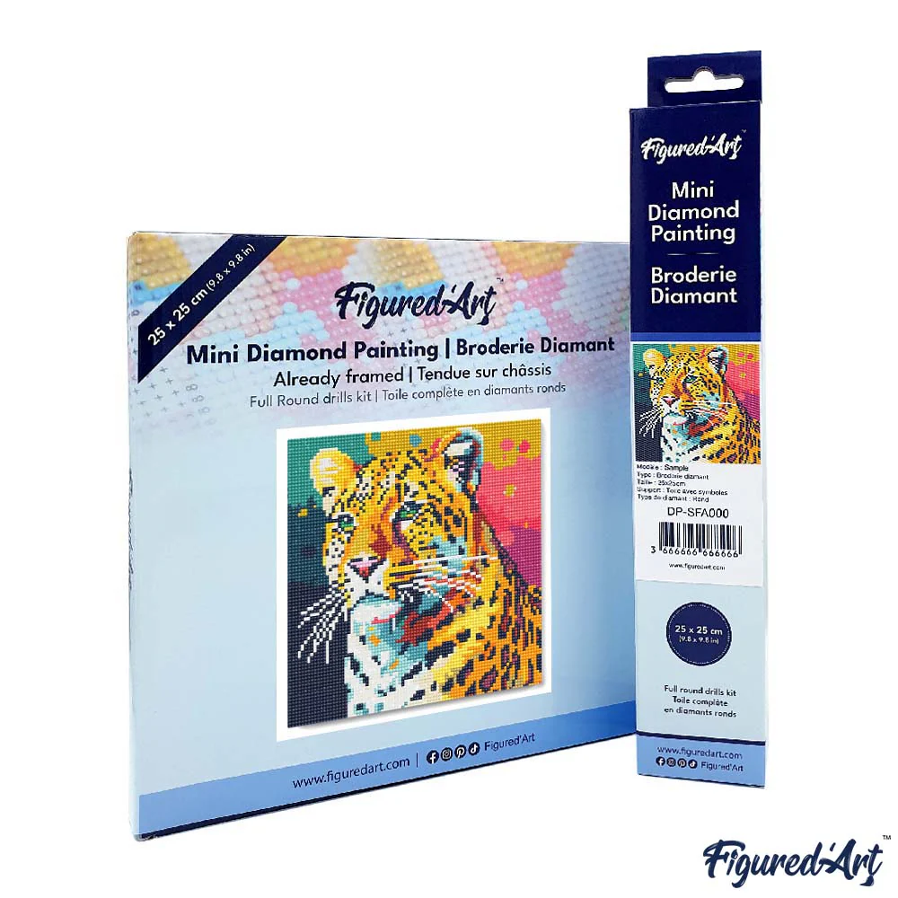 Mini Diamond Painting 25x25cm - Leopard Abstract Pop Art - Image 4