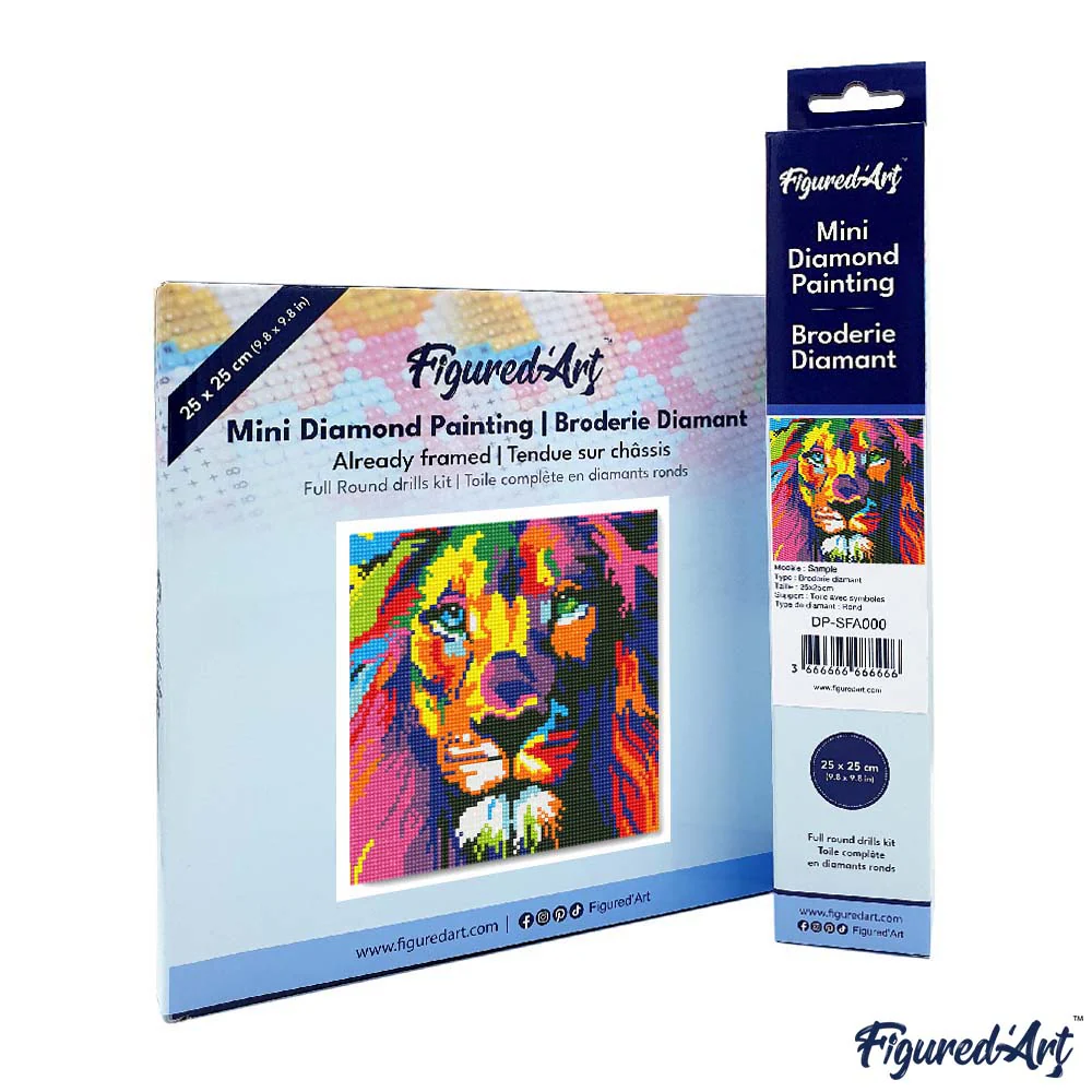 Mini Diamond Painting 25x25cm - Lion Pop Art - Image 4