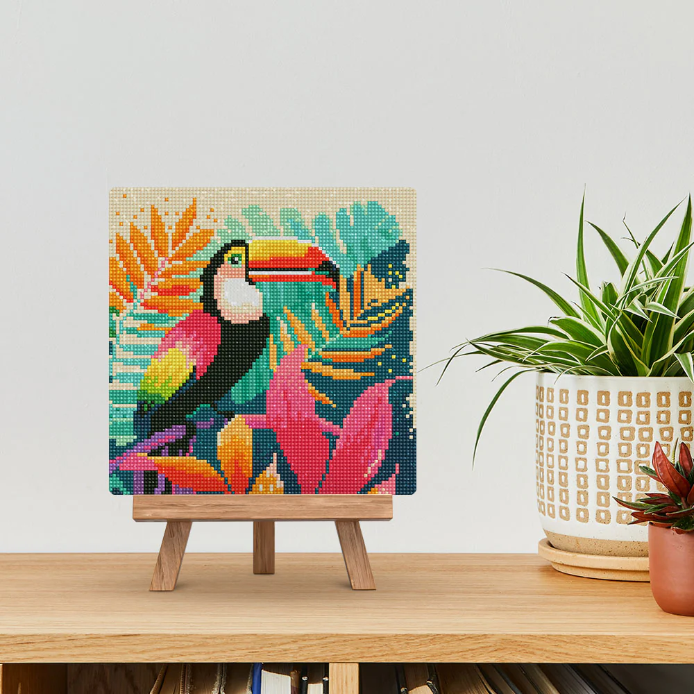 Mini Diamond Painting 25x25cm - Tropical Toucan - Image 3