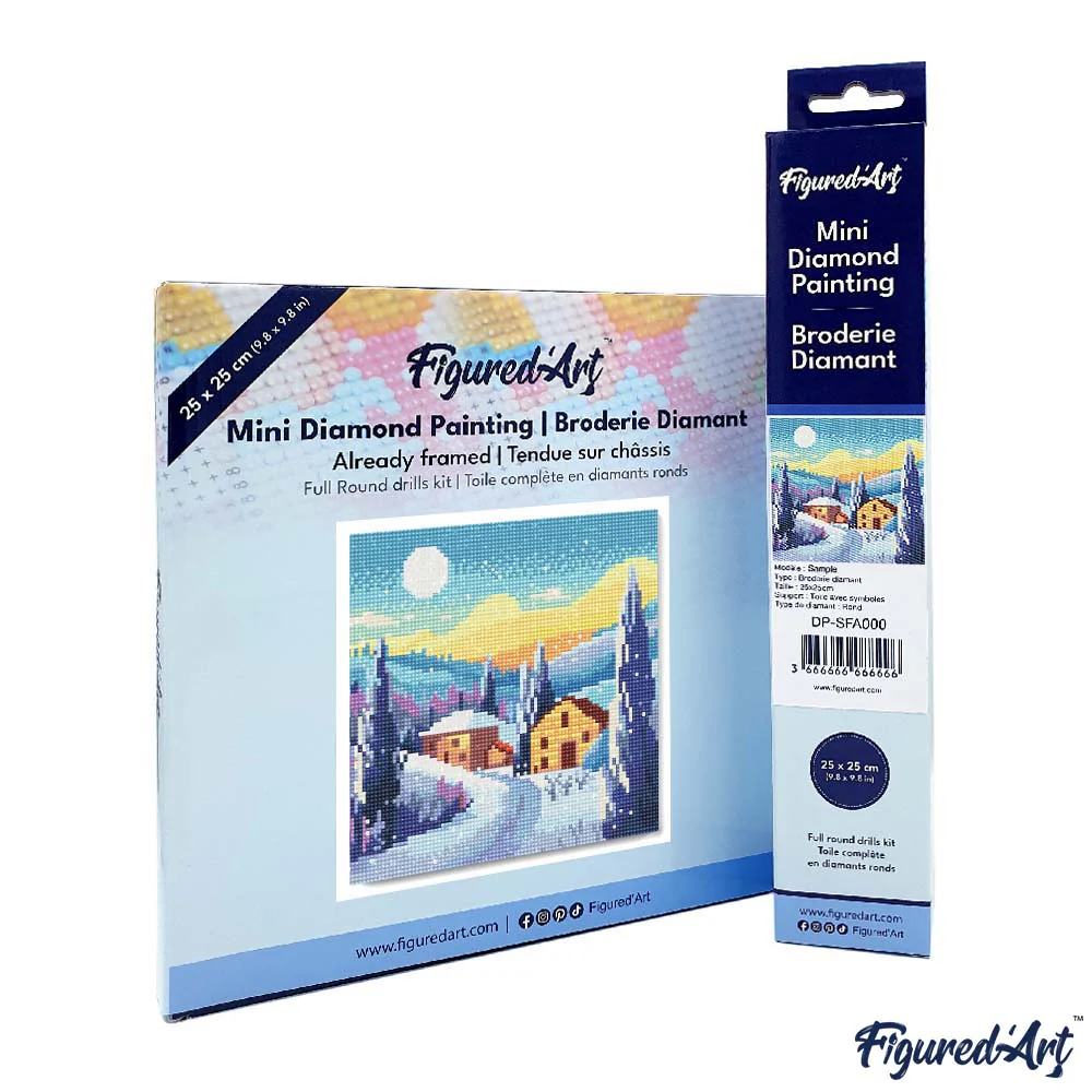 Mini Diamond Painting 25x25cm - Tuscan Winter Night - Image 4