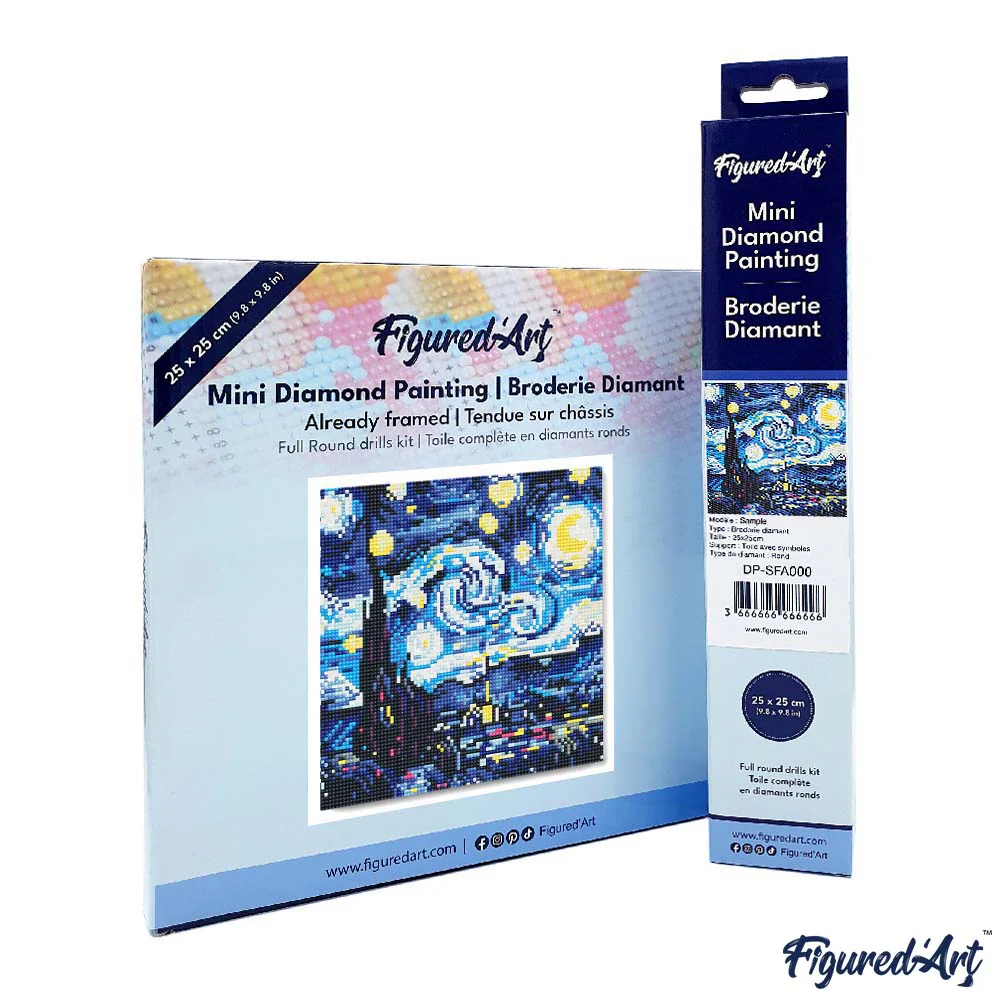 Mini Diamond Painting 25x25cm - Vibrant Starry Night - Image 4