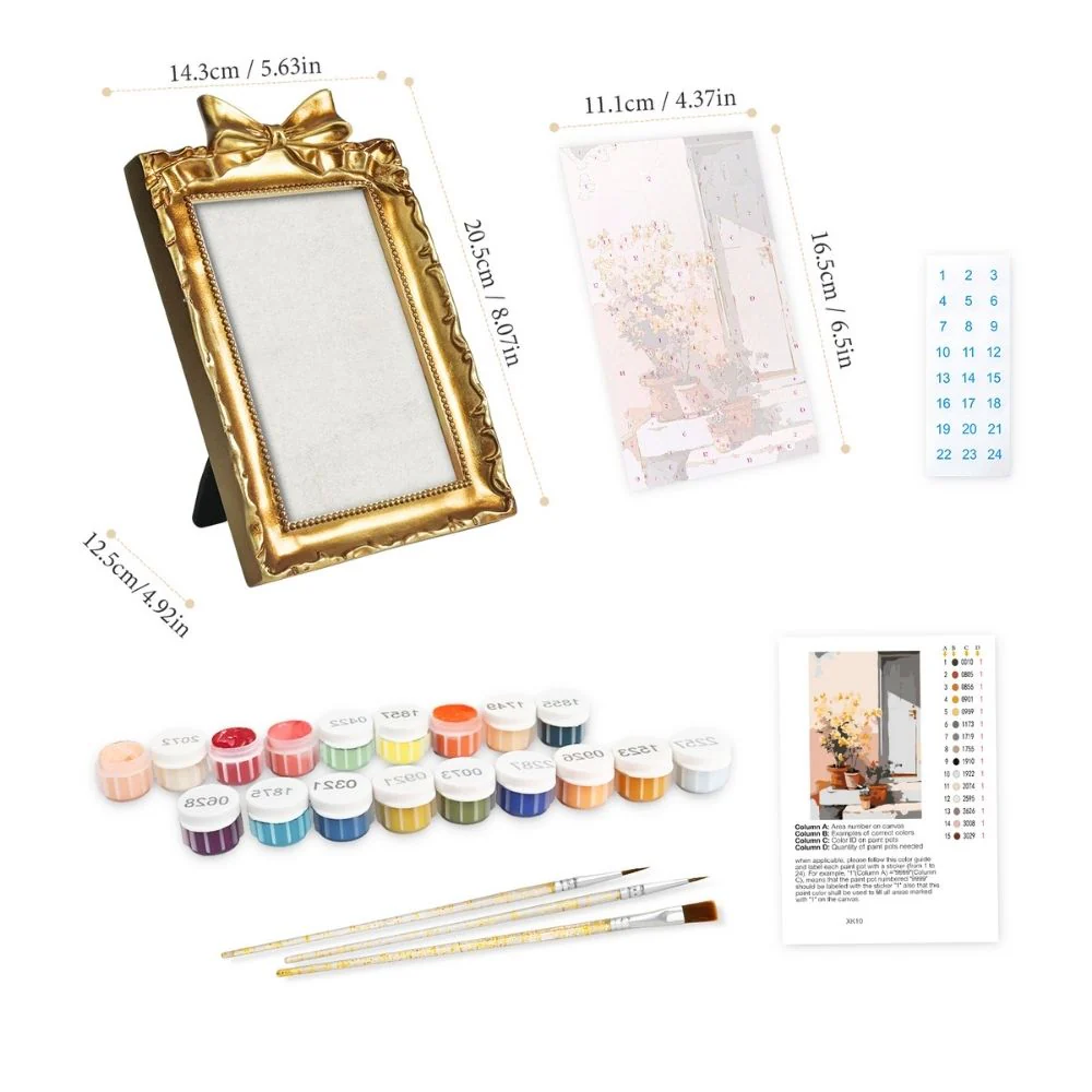 Mini Paint by number with frame - Courtyard in Bloom - Image 3