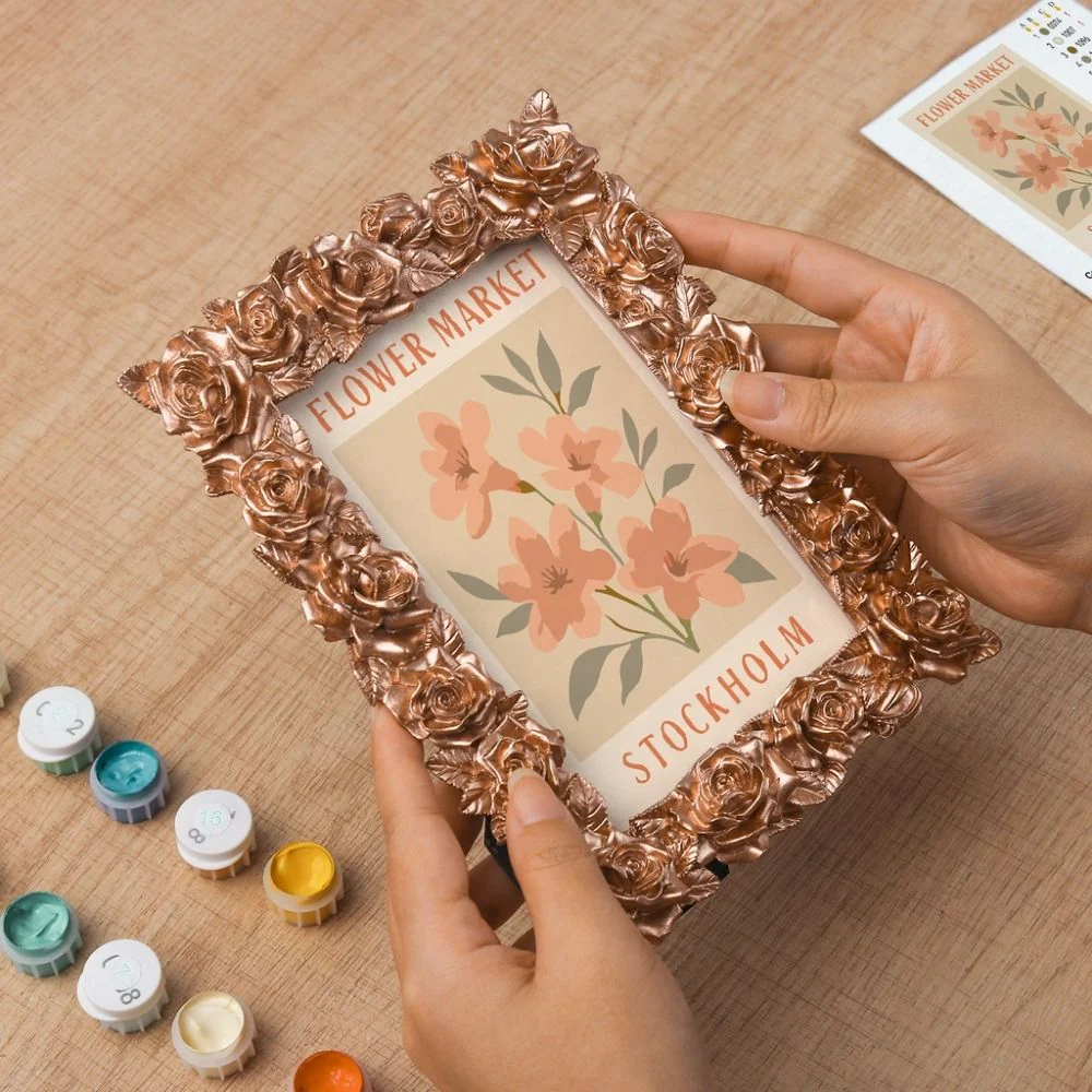 Mini Paint by number with frame - Flower market - Stockholm - Image 7