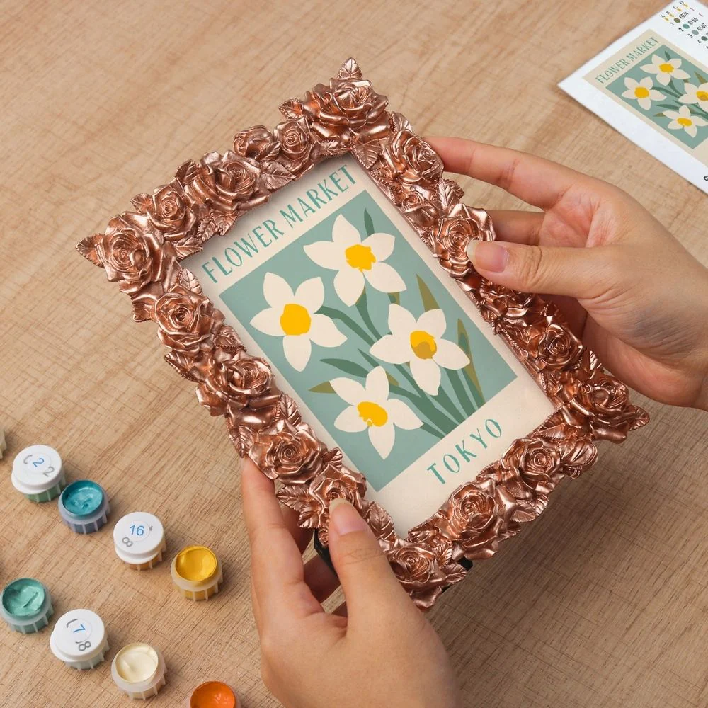 Mini Paint by number with frame - Flower market - Tokyo - Image 7
