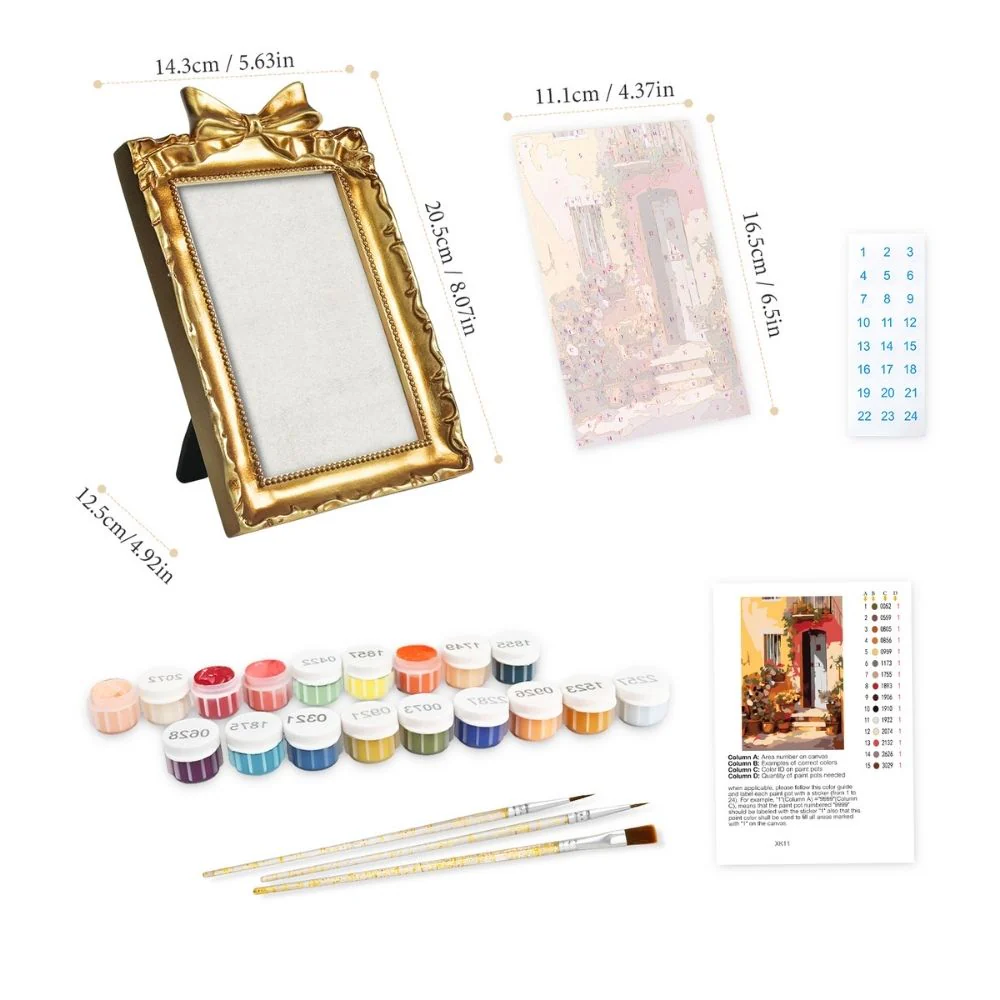 Mini Paint by number with frame - Terracotta Courtyard - Image 3