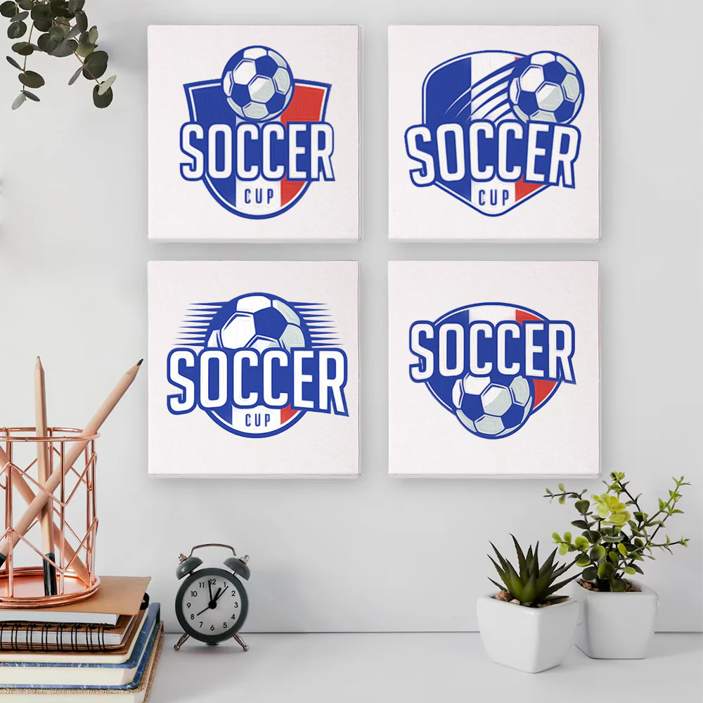 Mini Paint by numbers 15x15cm (4 pieces) - Football Cup - Image 3