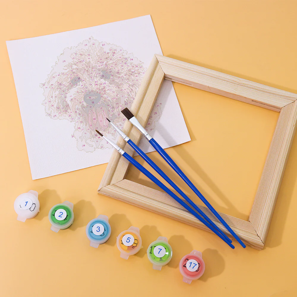 Mini Paint by numbers 15x15cm (6 pieces) - Cute Dogs - Image 4