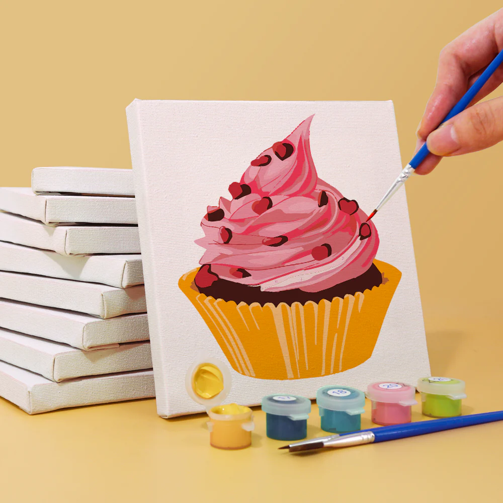 Mini Paint by numbers 15x15cm (6 pieces) - Sweet Desserts Series 1 - Image 6