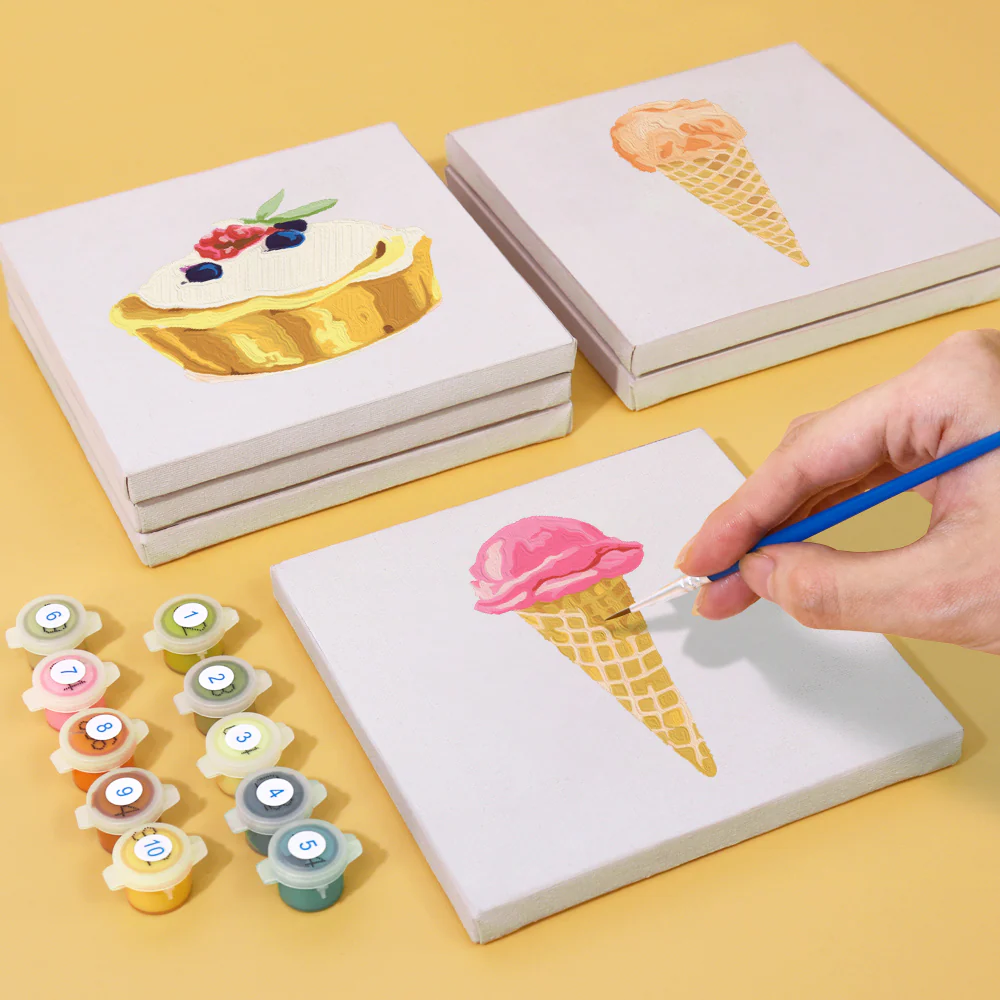 Mini Paint by numbers 15x15cm (6 pieces) - Sweet Desserts Series 3 - Image 5
