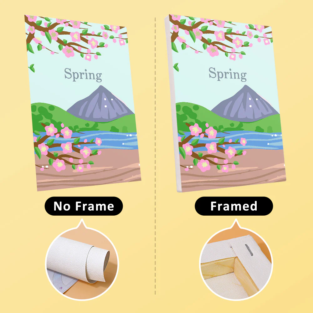 Mini Paint by numbers 15x20cm (4 pieces) - Spring Summer Autumn Winter Art Kit - Image 9