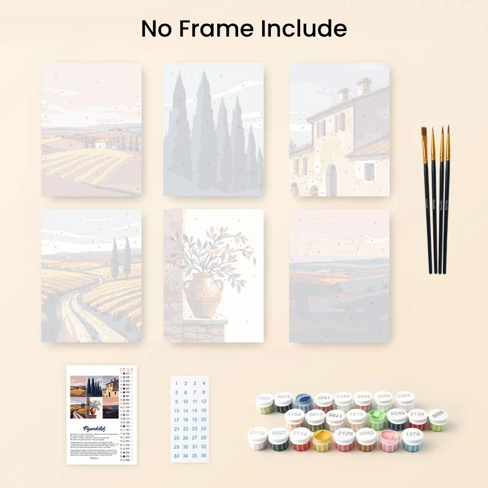 Mini Paint by numbers 15x20cm (6 pieces) - Classic Tuscany - Image 10
