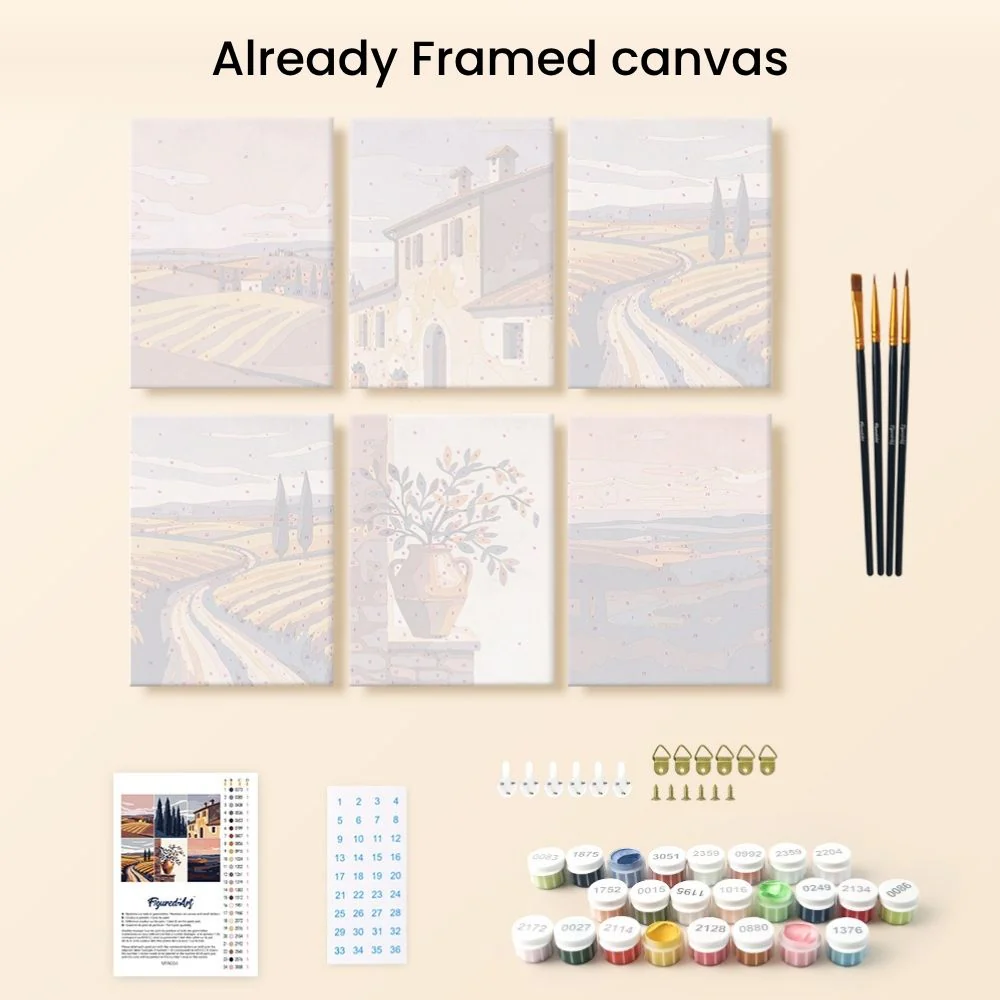 Mini Paint by numbers 15x20cm (6 pieces) - Classic Tuscany - Image 12
