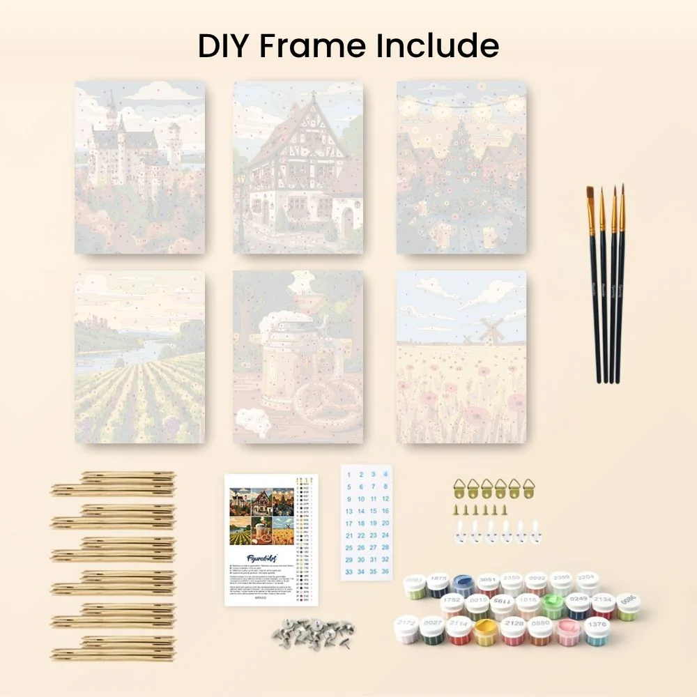 Mini Paint by numbers 15x20cm (6 pieces) - Hello Germany - Image 11