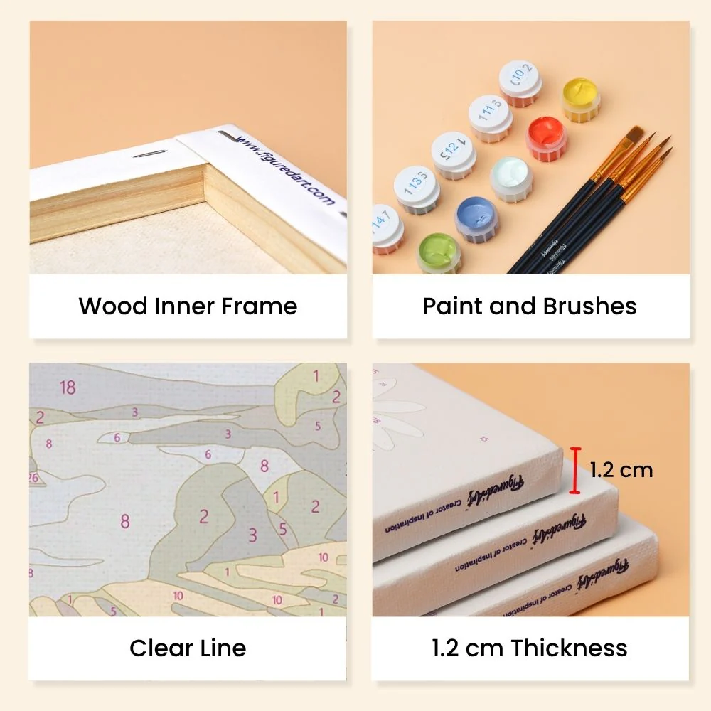 Mini Paint by numbers 15x20cm (6 pieces) - Hello Germany - Image 9
