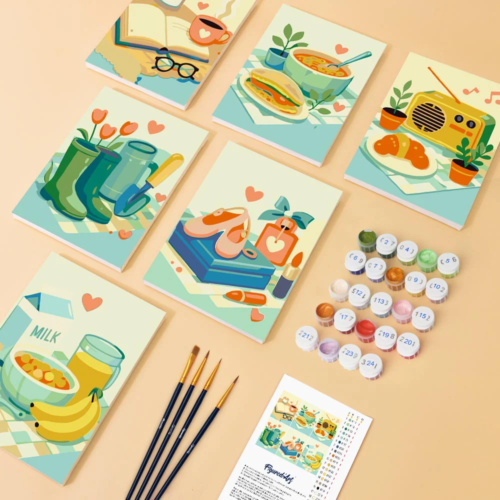 Mini Paint by numbers 15x20cm (6 pieces) - Little Joys - Image 2