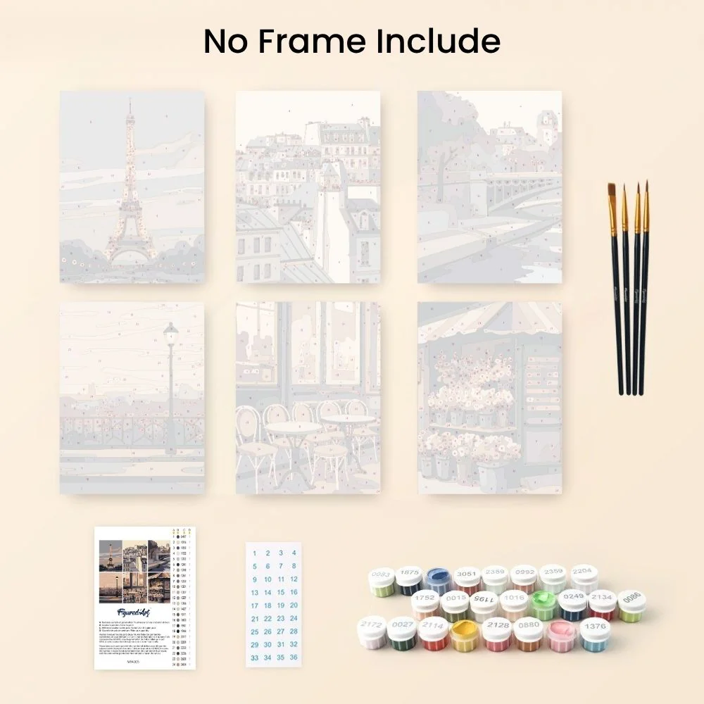 Mini Paint by numbers 15x20cm (6 pieces) - Paris Charm - Image 10