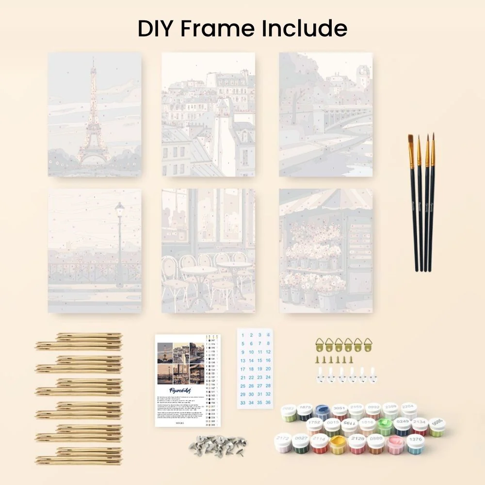 Mini Paint by numbers 15x20cm (6 pieces) - Paris Charm - Image 11