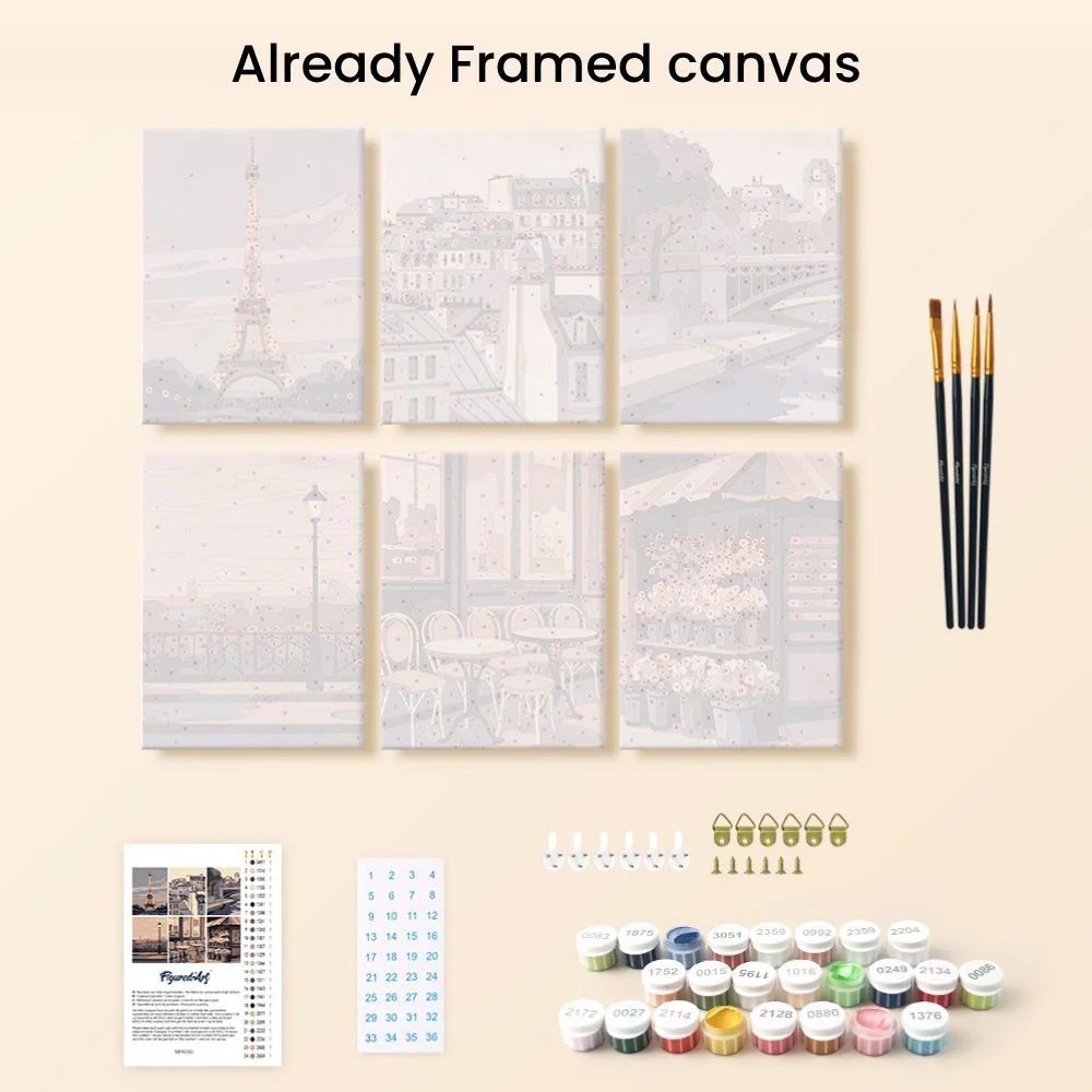 Mini Paint by numbers 15x20cm (6 pieces) - Paris Charm - Image 12