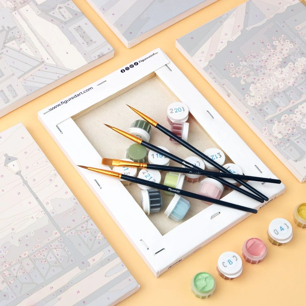 Mini Paint by numbers 15x20cm (6 pieces) - Paris Charm - Image 5