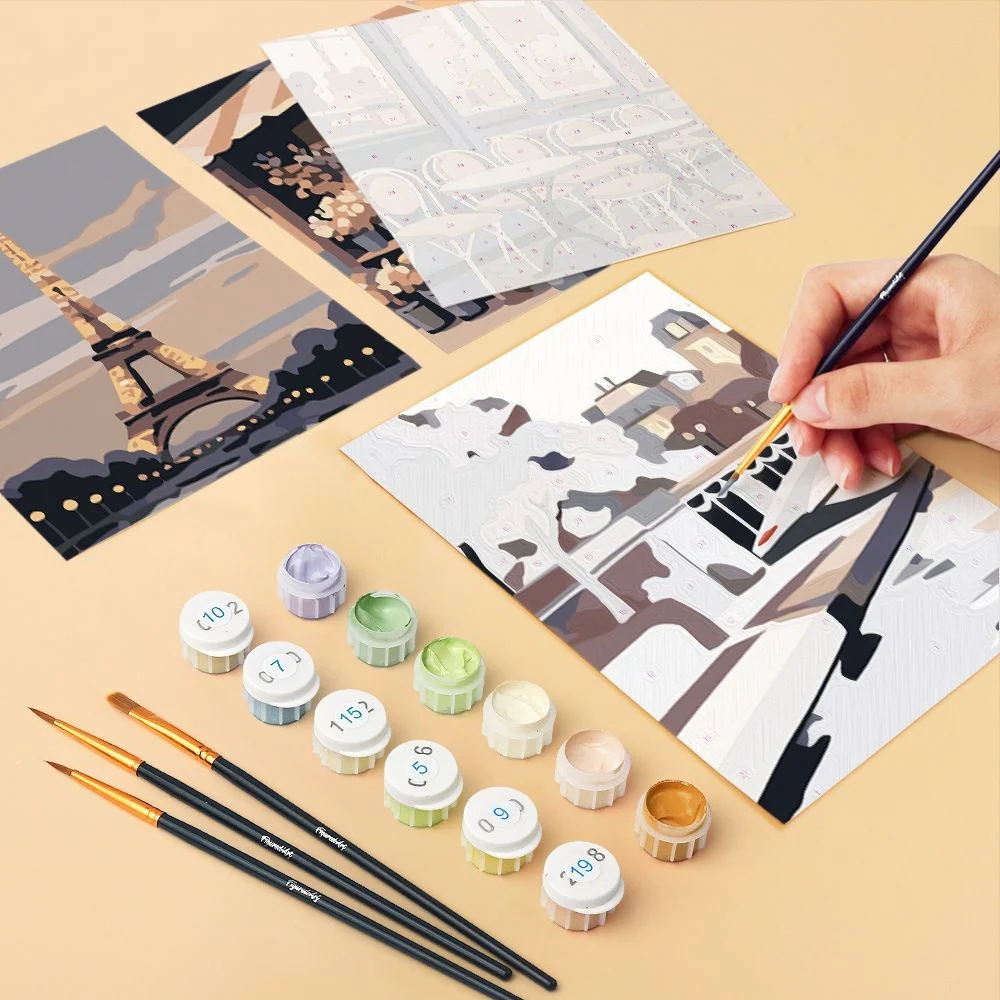 Mini Paint by numbers 15x20cm (6 pieces) - Paris Charm - Image 6