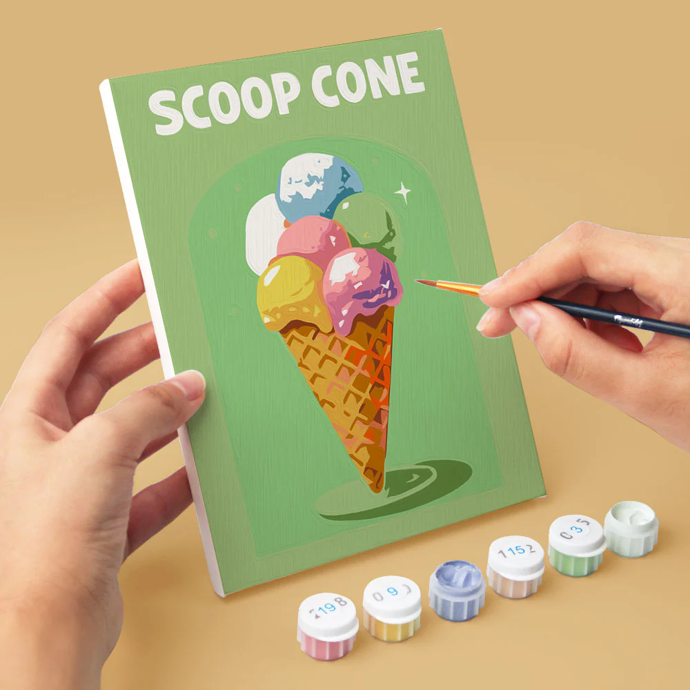 Mini Paint by numbers 15x20cm (6 pieces) - Retro Ice Cream - Image 7