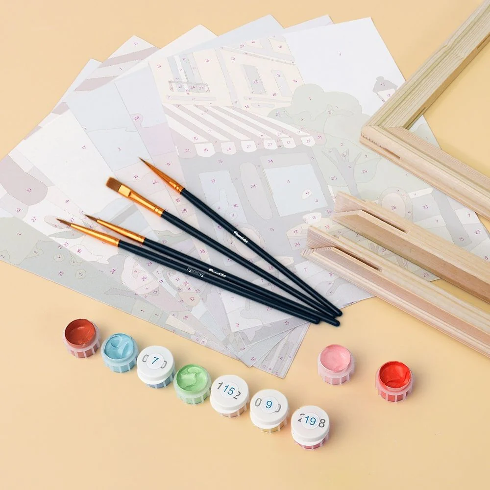 Mini Paint by numbers 15x20cm (6 pieces) - Romantic France - Image 4