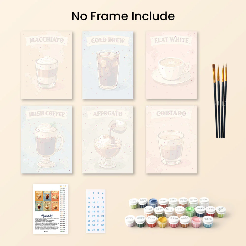 Mini Paint by numbers 15x20cm (6 pieces) - Specialty Coffee - Image 10