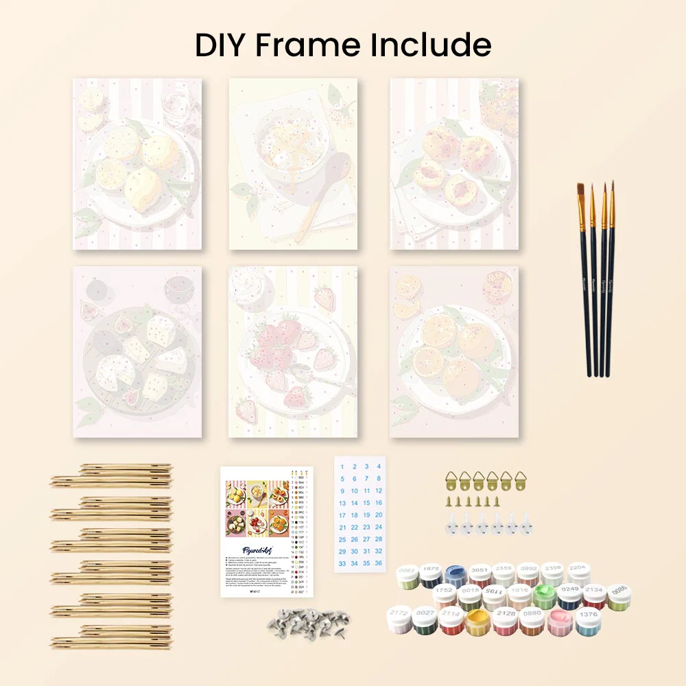 Mini Paint by numbers 15x20cm (6 pieces) - Summer Treats - Image 11