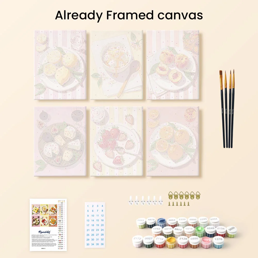 Mini Paint by numbers 15x20cm (6 pieces) - Summer Treats - Image 12