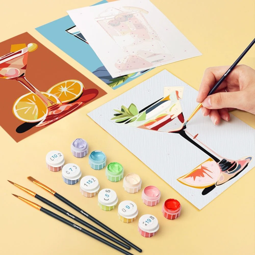 Mini Paint by numbers 15x20cm (6 pieces) - Vibrant Mixology - Image 6
