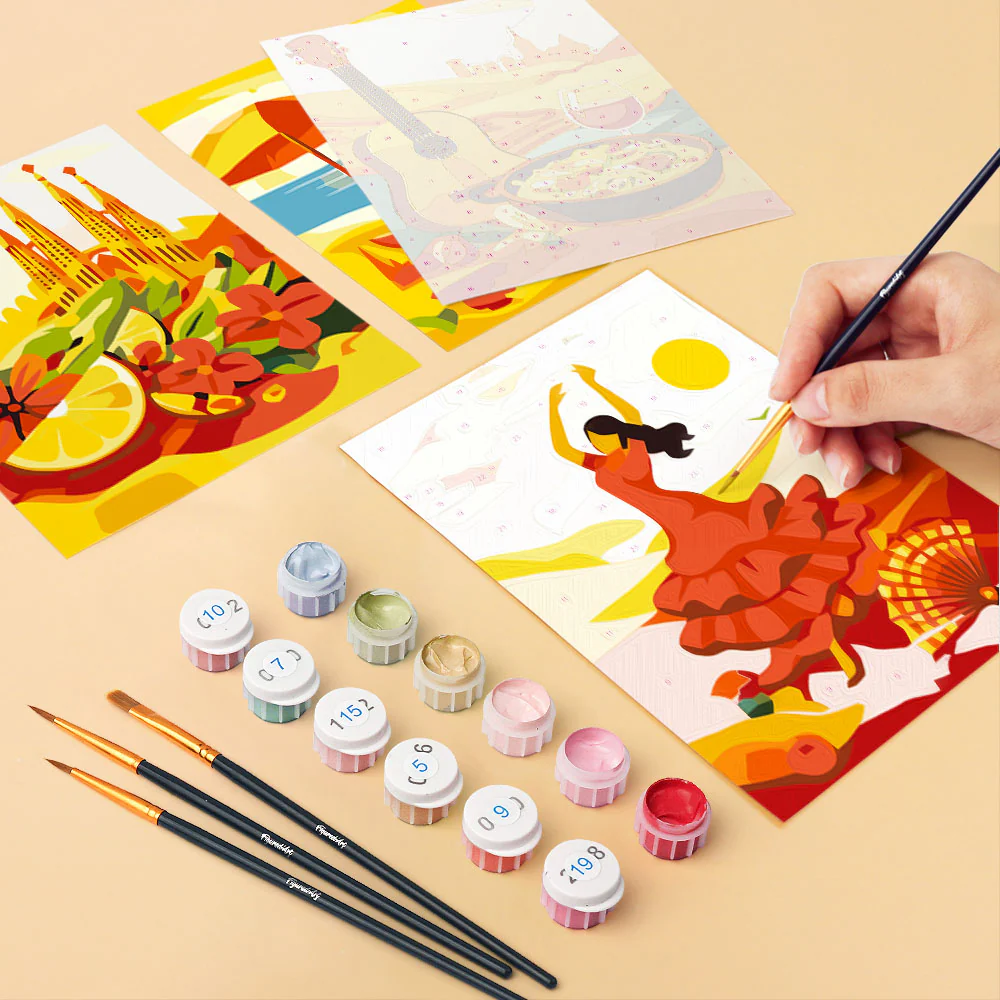 Mini Paint by numbers 15x20cm (6 pieces) - Vibrant Spain - Image 6