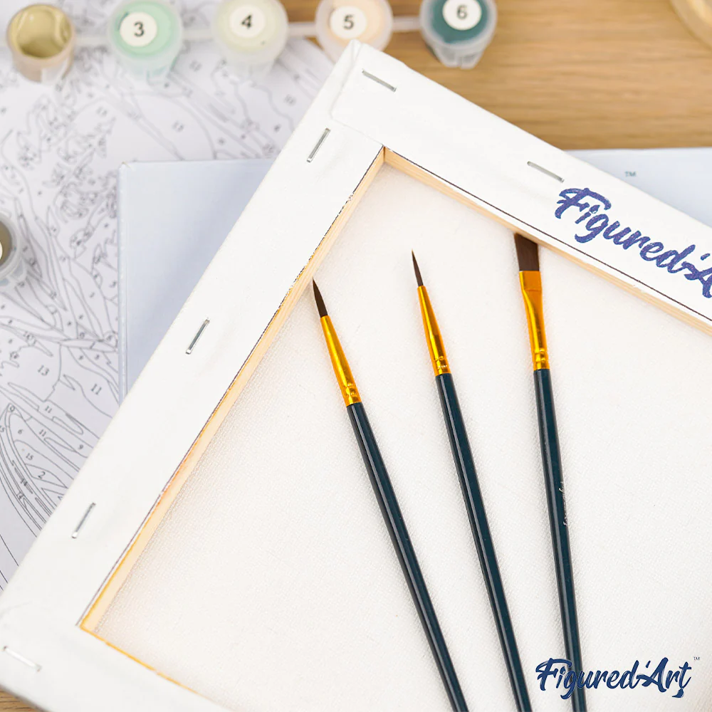 Mini Paint by numbers 20x20cm framed - Christmas Tree and Fireplace - Image 7