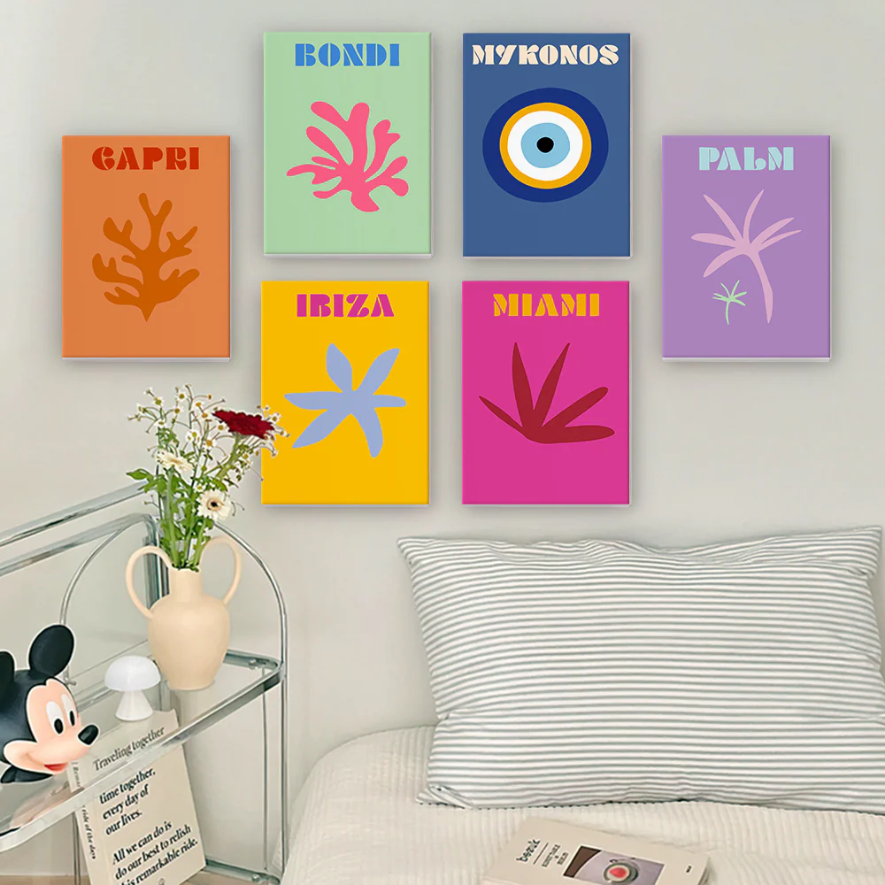 Mini Paint by numbers 15x20cm (6 pieces) - Coastal Paradise: Modern Beach - Image 3
