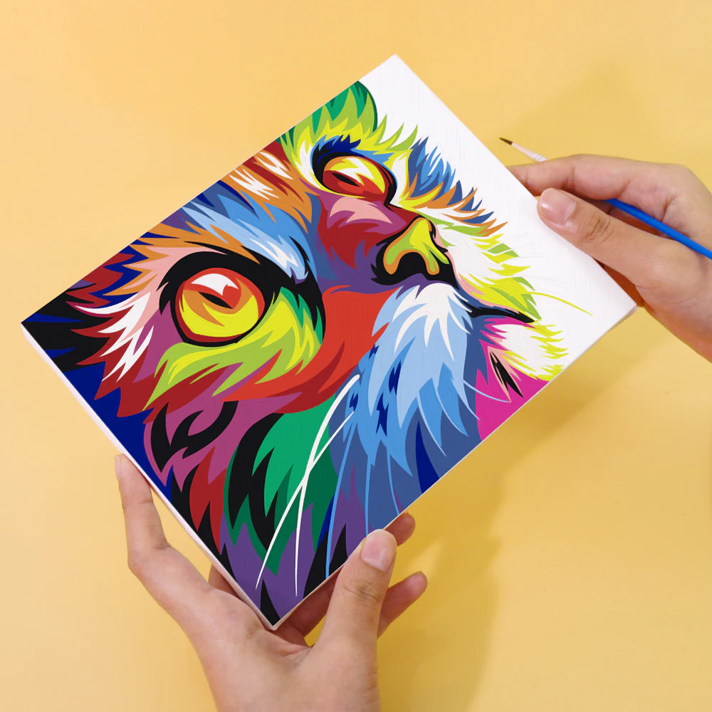 Mini Paint by numbers 15x20cm (6 pieces) - Colourful Abstract Animals - Image 8