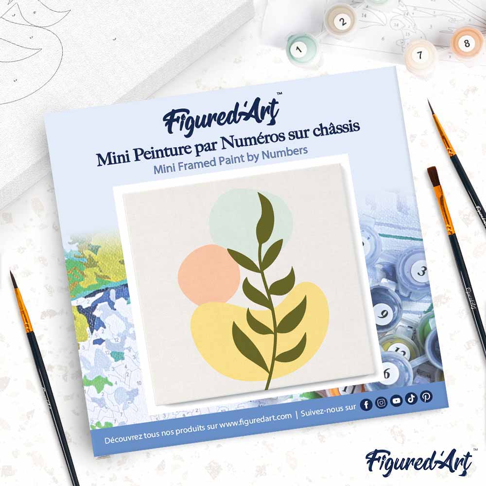 Mini Paint by numbers Abstract Bohemian Botanical Art Set 1 of 4 20x20cm already framed - Image 4