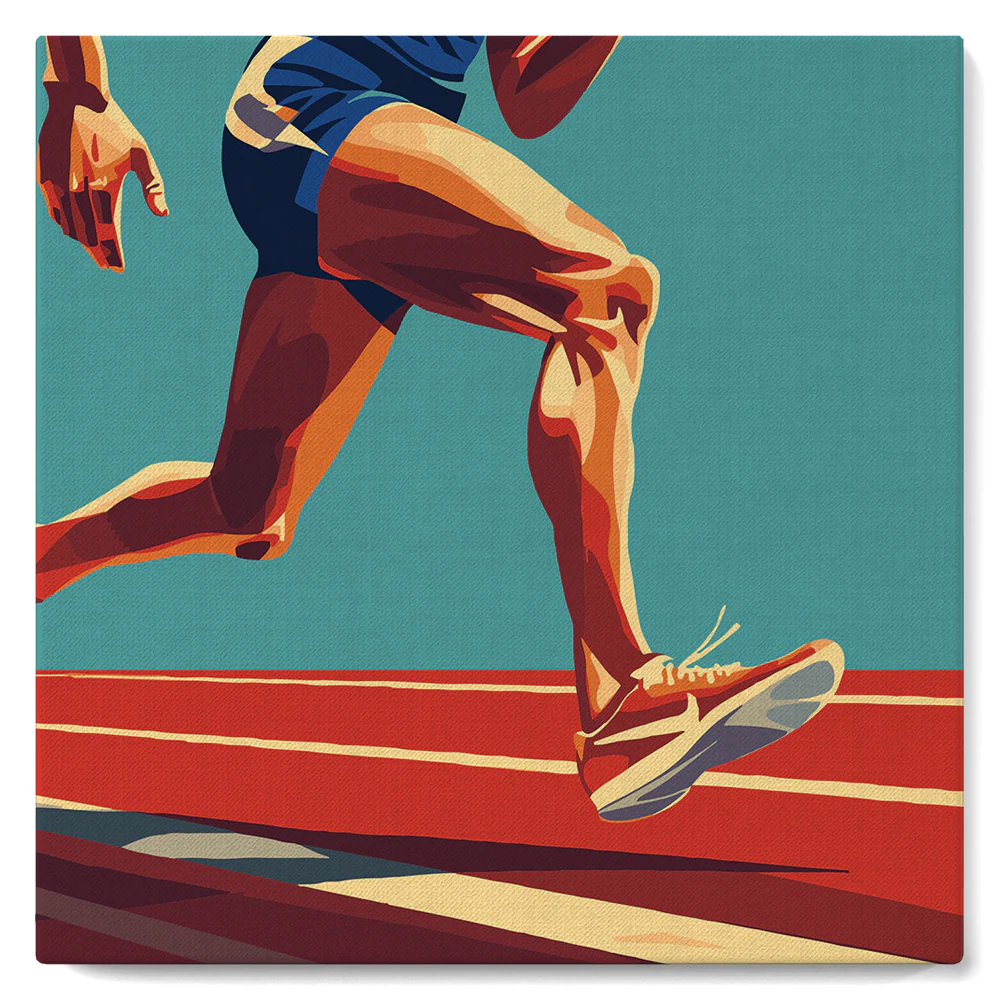Mini Paint by numbers Sport Poster Athletics 20x20cm already framed - Image 2